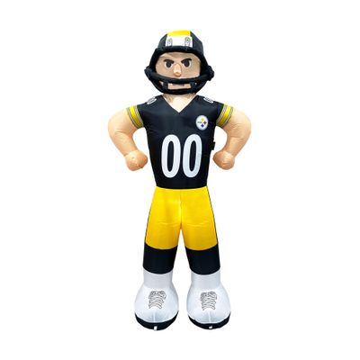 logobrands Pittsburgh Steelers Ben Roethlisberger Inflatable Player for Sports Events, Black, Yellow, Multicolor, LED Nighttime Visibility
