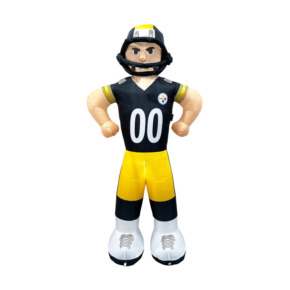 logobrands Pittsburgh Steelers Ben Roethlisberger Inflatable Player for Sports Events, Black, Yellow, Multicolor, LED Nighttime Visibility