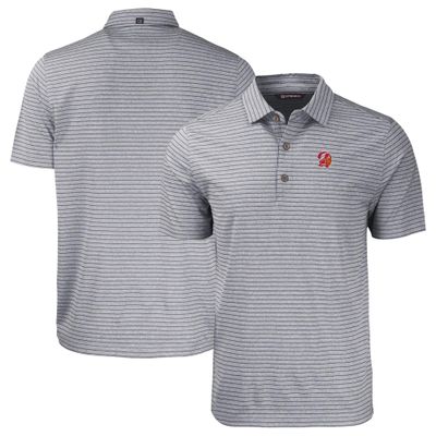 Cutter & Buck Men's Heather Black Tampa Bay Buccaneers Throwback Forge Eco Heather Stripe Stretch Recycled Polo
