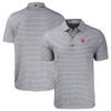 Cutter & Buck Men's Heather Black Tampa Bay Buccaneers Throwback Forge Eco Heather Stripe Stretch Recycled Polo view 1