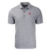 Cutter & Buck Men's Heather Black Tampa Bay Buccaneers Throwback Forge Eco Heather Stripe Stretch Recycled Polo view 2