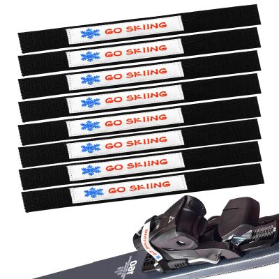 Ski Brake Retainer Strap-Universal Long Polypropylene Ski Binding Retainers with Hook and Loop, No Breaken Ski Brake Retainer Bands for Sports, Easy to Use & Carry (8 PCS)