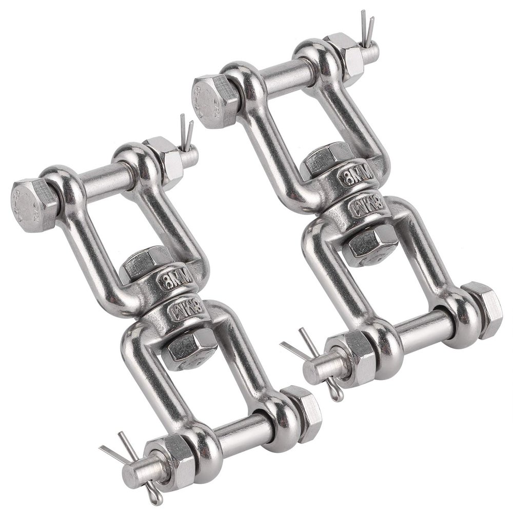 2Pcs 304 Stainless Steel Rotating Ring Connector Swivel Anchor Chain Connector for Boat