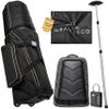 Hard Case Top 1680D Heavy Duty Oxford Fabric Travel Bag for Airlines with Wheels  Includes Custom Cover, Support Rod and TSA Lock. Excellent Protection, Foldable, Lightweight and Durable view 1