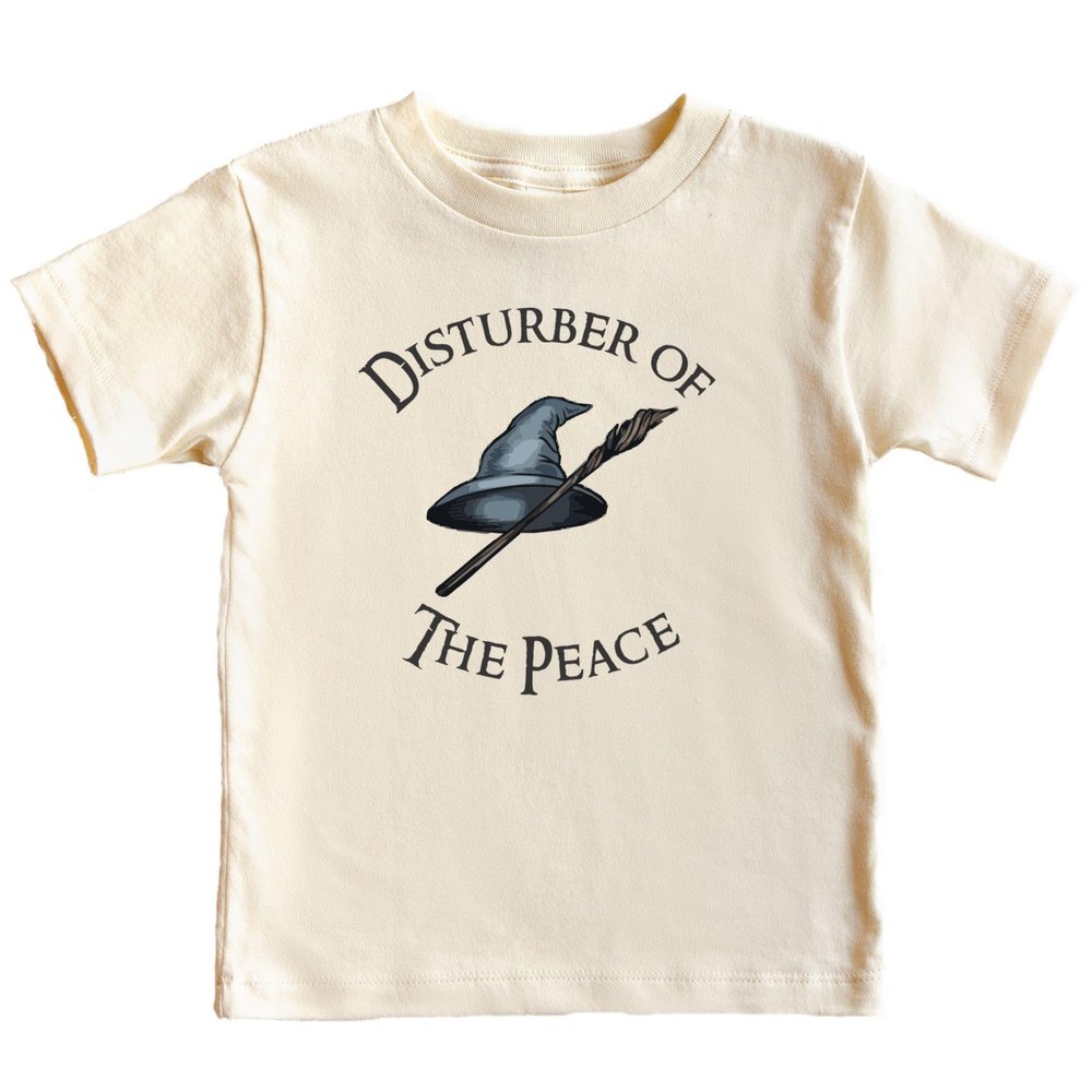 Brain Juice Tees Disturber Of The Peace Toddler Shirt - 100% Cotton - Cream Color (5/6T, Cream)