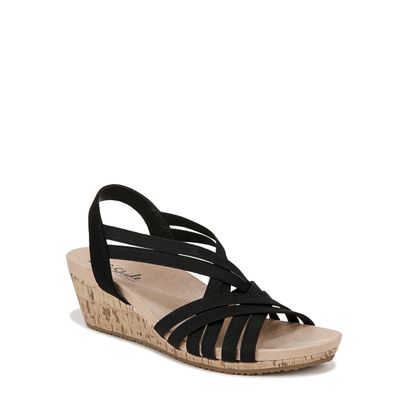 LifeStride Womens Mallory Strappy Wedge Sandals Black 9.5 M