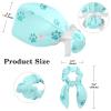 Dog Paw Scrub Caps Adjustable Working Cap Surgical Caps Nurse Hat with Bow Hair Scrunchy view 2