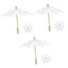 ABOOFAN 3pcs Wedding Lace Parasol Umbrella Embroidered Decorative Umbrella for Bridal Photography Elegant Lace Design for Wedding Parties Tea Parties and Dress up view 1