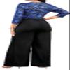Overlay Blue Sparkly Jumpsuit for Women Sexy Elegant 3/4 Sleeve Long Split lightweight Pants Cocktail Party Club Rompers(Medium) view 3