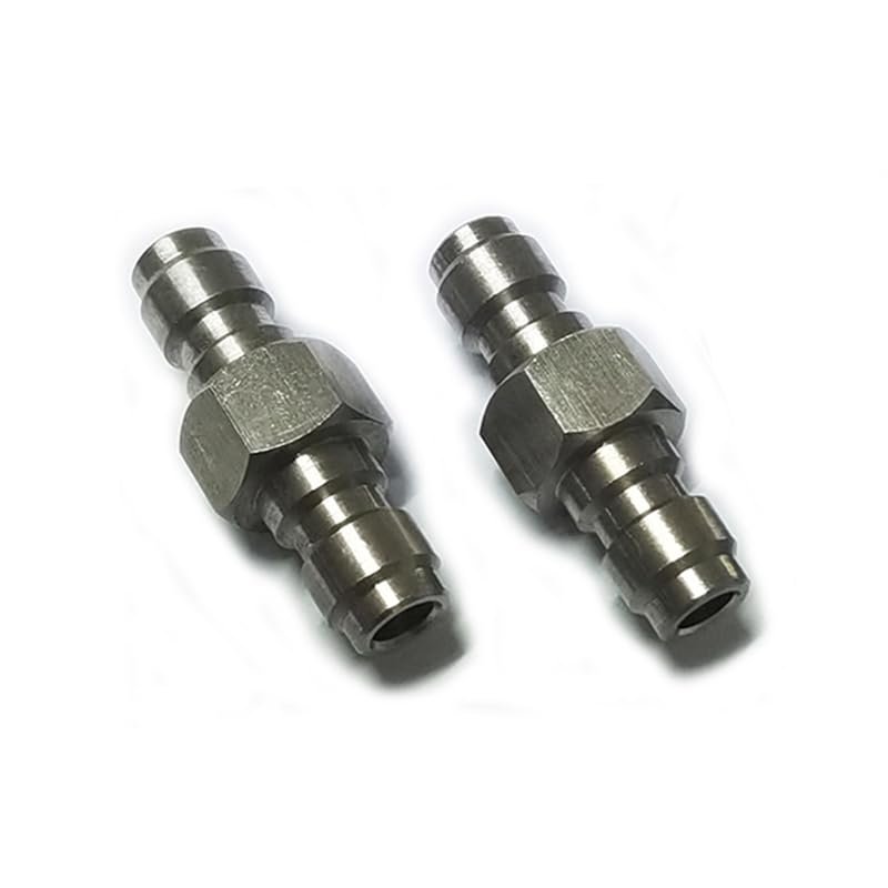 Aopkeo 2pcs 8mm Male to Male Fill Nipple HPA Filling Plug Adapter Quick Disconnect Coupler Stainless Steel for Paintball PCP Airsoft Diving