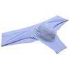 Mens Micro Ice Silk Bikini Boxer Briefs Solid Stripe Underwear Ultra Thin Hipster Underpants Half Hip Coverage Light Gray M view 2