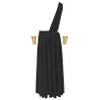 Oyolan Mens One Shoulder Ancient Greek God Toga Skirt Warrior Costume Halloween Cosplay Outfits Black Medium view 4