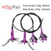 BUCKLOS Purple IIIPRO MTB 4 Pistons Mountain Bike Hydraulic Disc Brake Set Front 800mm and Rear 1550mm with PM Front Rear 203mm Disc Brake Caliper Mount Adapter Gear Parts Accessories view 4