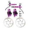 BUCKLOS Purple IIIPRO MTB 4 Pistons Mountain Bike Hydraulic Disc Brake Set Front 800mm and Rear 1550mm with 160mm MTB Disc Brake Rotor view 1