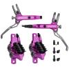 BUCKLOS Purple IIIPRO MTB 4 Pistons Mountain Bike Hydraulic Disc Brake Set Front 800mm and Rear 1550mm with 160mm MTB Disc Brake Rotor view 2