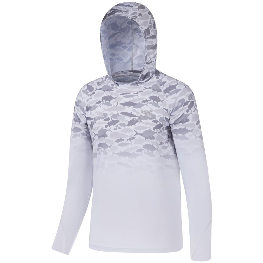 BASSDASH Youth UPF50+ Performance T Shirt with Hood Long Sleeve Fishing Hiking Sun Shirt FS03Y