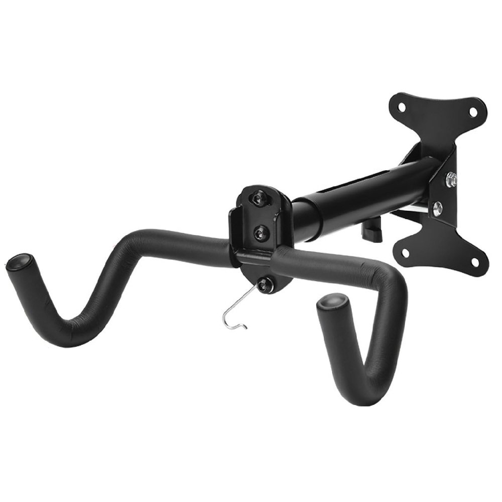 BUDAOWEN Bike Wall Mount Garage Adjustable Bike Hanger Storage Rack Aluminum Alloy Material Foldable Hook,Horizontal Bike Hook Bike Holder for Road,Hybrid Bikes,Black,1pcs