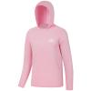 Bassdash Youth UPF50+ Performance T Shirt with Hood Long Sleeve Fishing Hiking Sun Shirt FS03Y Pink view 1