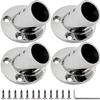 YANYUCB Boat Hand Rail Fittings,316 Stainless Steel Round 60 Degree Boat Hand Rail Base,Tube Base with L Shape Hex Key and Screws(1 inch * 4) view 1