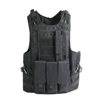 Invenko Tactical Molle Airsoft Vest Outdoor Hunting Paintball Sports Outdoor Gaming Security Guard Duty Cosplay Soft Vest Black wire