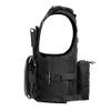 Invenko Tactical Molle Airsoft Vest Outdoor Hunting Paintball Sports Outdoor Gaming Security Guard Duty Cosplay Soft Vest Black wire view 2