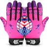 FINGER TEN Football Receiver Gloves Youth Receiving Gloves Pro 3.0 Durable Breathable Flexible for Kids Boys Girls in White Red Black Blue Small Large Medium X-Large (Pink, Medium) view 1