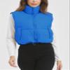 Flygo Puffer Vest Women Cropped Vest Zip Up Stand Collar Sleeveless Lightweight Winter Down Vests Jacket(Blue-XXL) view 2
