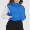 Flygo Puffer Vest Women Cropped Vest Zip Up Stand Collar Sleeveless Lightweight Winter Down Vests Jacket(Blue-XXL) view 3