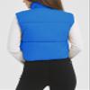 Flygo Puffer Vest Women Cropped Vest Zip Up Stand Collar Sleeveless Lightweight Winter Down Vests Jacket(Blue-XXL) view 4