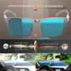 ATTCL Luxury Polarized Sunglasses Men Driving: Lightweight Rectangular Metal Frame Premium Fiber Temples UV Protection Travel Daily Wear 8999 Silver blue view 3