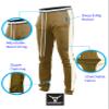 SCREENSHOT Men's Athletic Fitness Slim Fit Workout Track Pants BASIC S41700-Timber/Cream-Large view 3