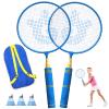 JOY SPOT! Kids Badminton Rackets Set with Soft Grip, Oversize & Lightweight Shuttlecocks Racquet with Carry Bag for Children Youth, 2 Player Sport Game for Indoor Outdoor Backyard view 1
