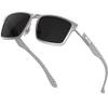 ATTCL Luxury Polarized Sunglasses Men Driving: Lightweight Rectangular Metal Frame Premium Fiber Temples UV Protection Travel Daily Wear 8999 Silver Black view 1