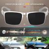 ATTCL Luxury Polarized Sunglasses Men Driving: Lightweight Rectangular Metal Frame Premium Fiber Temples UV Protection Travel Daily Wear 8999 Silver Black view 3