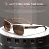 ATTCL Luxury Polarized Sunglasses Men Driving: Lightweight Rectangular Metal Frame Premium Fiber Temples UV Protection Travel Daily Wear 8999 Brown view 2