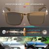 ATTCL Luxury Polarized Sunglasses Men Driving: Lightweight Rectangular Metal Frame Premium Fiber Temples UV Protection Travel Daily Wear 8999 Brown view 3