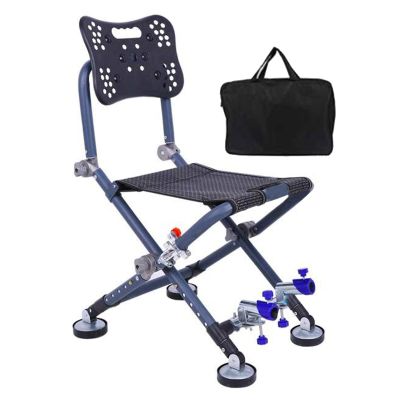 awakentti Portable Camping Chair, Folding Fish Chair Seat Stool, Adjustable Backrest, Convenient to Carry, Tall Camping Chair for Camping, Hiking, Beach, Picnic, Support Up to 330 lbs (B)
