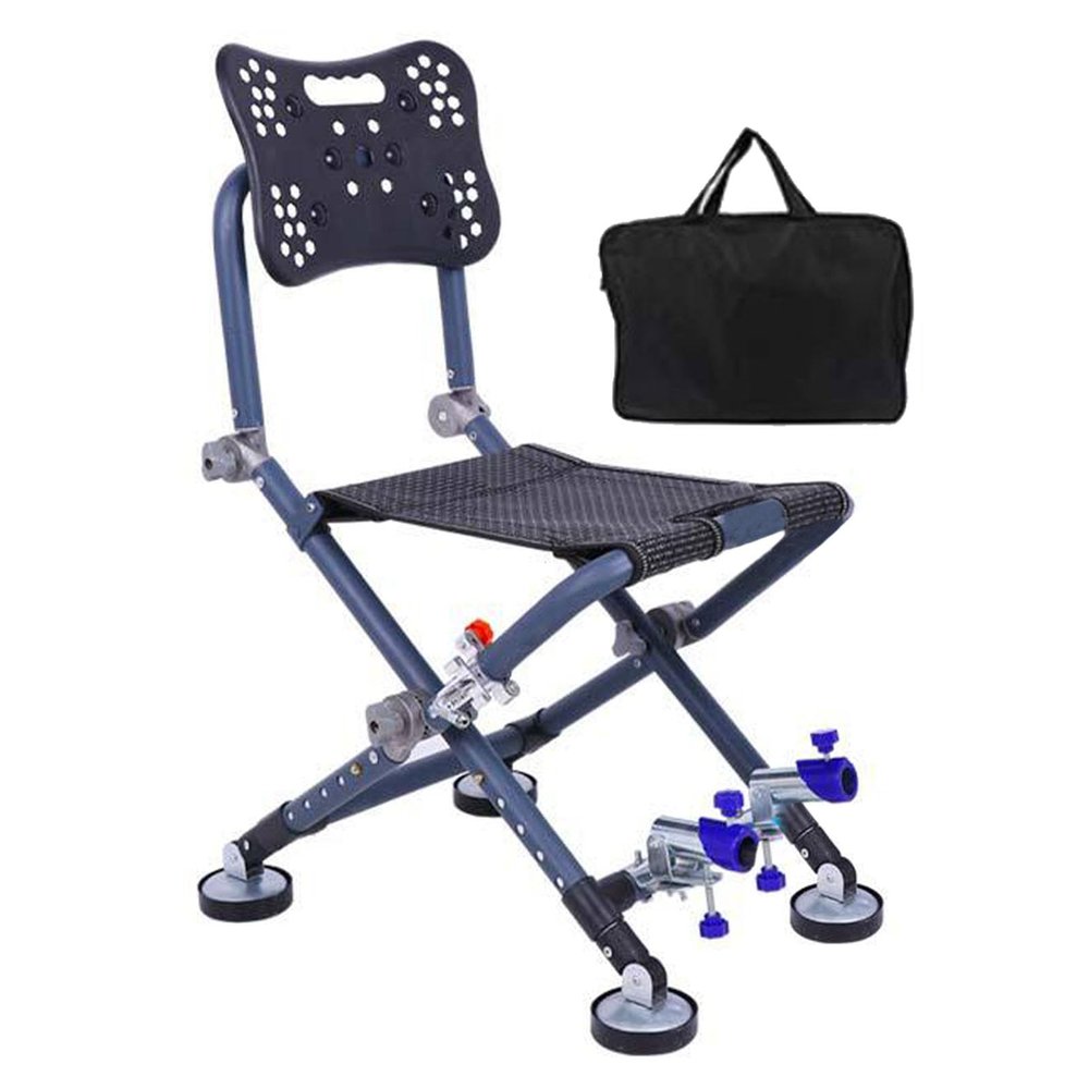 awakentti Portable Camping Chair, Folding Fish Chair Seat Stool, Adjustable Backrest, Convenient to Carry, Tall Camping Chair for Camping, Hiking, Beach, Picnic, Support Up to 330 lbs (B)