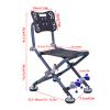 awakentti Portable Camping Chair, Folding Fish Chair Seat Stool, Adjustable Backrest, Convenient to Carry, Tall Camping Chair for Camping, Hiking, Beach, Picnic, Support Up to 330 lbs (B) view 3