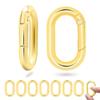10Pack 1 Inch Small Oval Keyring, Metal Tiny Carabiner Spring Snap Hooks Clip for Paracord Keychain Lanyard, Car Key Rings, Pets Collar Buckles, Purse Keychain Replacement (Light Gold) view 1