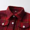 ALLureLove Toddler Boys' Girls' Flannel Plaid Shirt Button Down Long Sleeve Jacket Lapel Shacket Coat Tops Casual Outwear(Z-Red,8T) view 4