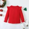Magic Park 12M-14Y Toddler Girl Long Sleeve Blouse Kids Solid Color Tee Little Girls Ruffle Cuffs T-Shirts Winter Casual Tops (Long Red Tee, 3-4 Years) view 3