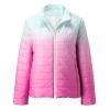 Todays Deals Women's Short Down Jacket Stripes Hot Pink Puffer Jacket Womens Long Sleeve Cropped Puffer Jacket Abrigo De Mujer para El Frio Pink Faux Fur Jacket Women Woollen Jacket Coat view 4