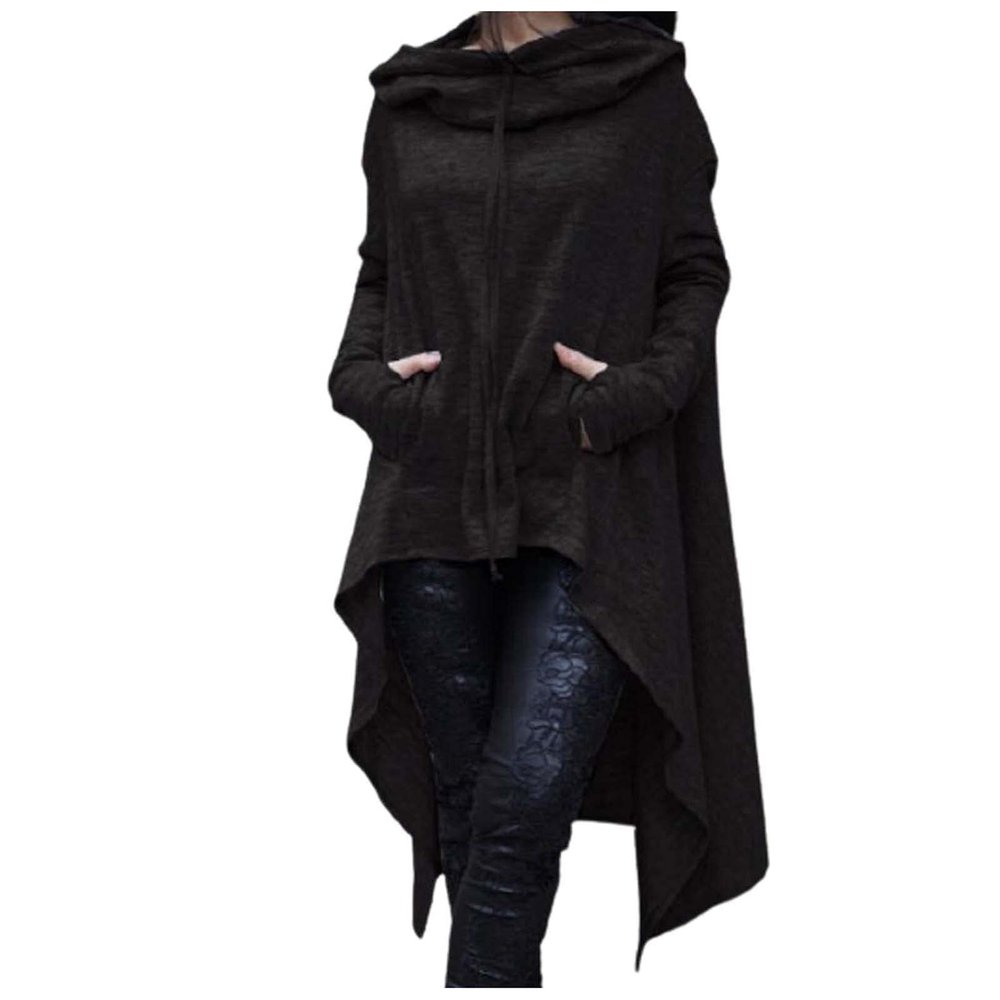 Womens Oversized Sweatshirts Gothic Hoodies Cloak Cape Cosplay Costume Plus Size Drawstring Vintage Hooded Pullover