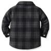 ALLureLove Toddler Boys' Girls' Flannel Plaid Shirt Button Down Long Sleeve Jacket Lapel Shacket Coat Tops Casual Outwear(Z-Black,3T) view 3