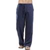Linen Pants Men Big Tall Casual Cotton Yoga Pants with Pockets Drawstring Elastic Waist Straight-Leg Lightweight Trousers Mens Sweatpants Joggers(B1-Dark Blue,4X-Large) view 1