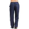 Linen Pants Men Big Tall Casual Cotton Yoga Pants with Pockets Drawstring Elastic Waist Straight-Leg Lightweight Trousers Mens Sweatpants Joggers(B1-Dark Blue,4X-Large) view 2