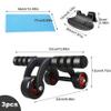 Ab Roller Exercise Wheel Abdominal Wheel Ab Roller 3 Wheels Non-Slip Heavy Duty Low Noise Abdominal Wheel With Kneeling Mat And Braking Board Unisex Deodorant Breathable Handle Domestic Gym Equipment view 2