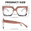 gentlemaker Oversized Blue Light Glasses for Women - Fashion Square Big Frame Non-Prescription Clear Eyewear(Black+Brown Leopard) view 4