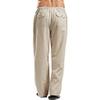 Linen Pants Men Big Tall Casual Cotton Yoga Pants with Pockets Drawstring Elastic Waist Straight-Leg Lightweight Trousers Mens Sweatpants with Pockets(B1-Khaki,5X-Large) view 2